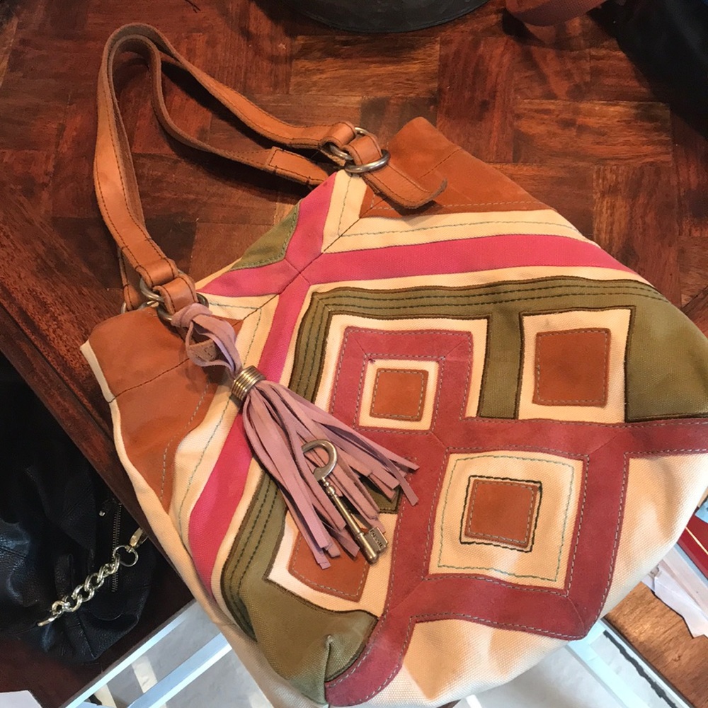 Fossil Multicolor Canvas Tote